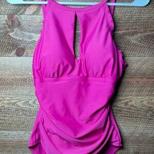 Ellen Tracy Women's High Neck Keyhole Cutout Swimsuit, Size 6